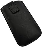 Handyschale24 Slim Case für HTC U12+ Handyschale Schwarz Schutzhülle Tasche Cover Etui mit Klettverschluss