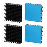 Cerioll Aluminium Kühlkörper, 4 Stück Kühlkörper Mit Wärmeleitender, Heatsink Aluminium, PC Kühlrippen Kühler, Heatsink Mit Thermoklebeband 40 * 40 * 11mm