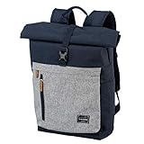 travelite Handgepäck Rucksack, Laptop Rucksack 15,6 Zoll, BASICS, Reiserucksack Rolltop Funktion, 60 cm, 35 Liter