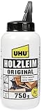 UHU Holzleim Original Flasche, Universeller Weißleim - geeignet für alle üblichen Holzarten und -verklebungen, 750 g