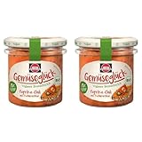 Schwartau Gemüseglück Paprika-Chili mit Kichererbse, veganer Bio Gemüseaufstrich, 135 g (Packung mit 2)