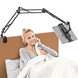 Jubor Verbesserter Tablet Halterung für Bett, Faltbarer iPad Halterung Bett Tablet Ständer mit 3 Metallarmen, 360 Grad Drehbar iPad Halterung Tisch für iPad Pro Air Mini 4.7'-12.9' Tablet Smartphone