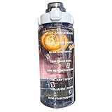 MARKELL 2L Sportflasche mit Strohhalm Tragbare Sommer Draussen Gesundheit Wandern Fahrrad Trinkflasche Blau