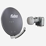 Fuba Sat Anlage 4 Teilnehmer | DAA 780 A Satellitenschüssel 80cm Alu anthrazit (Testergebnis: ausgezeichnet)* + Fuba DEK 417 Quad LNB 4 Teilnehmer (DVB-S2, HDTV, UHD 4K/8K, 3D) mit LTE-Störfilter