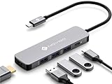 NOVOO USB C Hub Adapter MacBook Pro/Air M1 Adapter mit 4K HDMI,100W PD,3 x USB 3.0 Anschlüsse Aluminium Multiport Hub kompatibel für MacBook M2,Surface,Laptop,andere Typ C Geräten