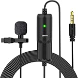 Moman S8 Lapel Mikrofon mit Clip 8Meter Lavalier-Mikrofon Omnidirectional Kondensator Mini Clip Mikrofon mit Kabel für DSLR Kamera/Handy/Audio-Recorder/Mischer/Interview/Videokonferenz/Podcast/Diktat