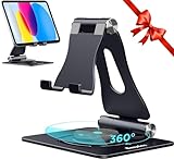 EasyAcc Handy Ständer Tisch Verstellbare 360° Drehbarer Tablet Ständer Verstellbare Faltbar Handyhalterung Universal für iPhone 15 14 13 iPad Pro Air Mini,Nintendo Switch,Galaxy usw (4-11 Zoll)