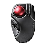 ELECOM 2,4 GHz kabellose Fingerbedienung, große Trackball-Maus, 8-Tasten-Funktion mit glatter Tracking, präziser optischer Gaming-Sensor, Handballenauflage (M-HT1DRBK)