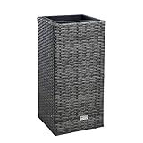 ESTEXO Polyrattan Blumentopf Übertopf Pflanztopf Blumenkübel Rattan Pflanzkübel Topf (60 cm/Anthrazit-Grau)