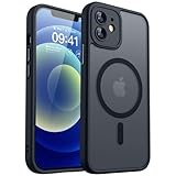 CANSHN für iPhone 12 Mini Hülle mit Kameraschutz für Magsafe (TOP Militärschutz & Magnetkraft) Extrem Haltbarkeit Hülle iPhone 12 Mini Case Stoßfest, Schwarz