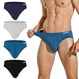 INNERSY Herren Slip Atmungsaktive Unterhosen Männer Sport Unterwäsche ohne Eingriff 4 Pack (XL, Schwarz/Blau/Grau/Marine)