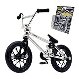 TAILWHIP Finger BMX, Mini Fahrrad Spielzeug mit echten Metall-Kugellagern (6X), Fingerbike aus Metalllegierung für Coole Tricks, ideal für Skatepark & kompatibel mit Finger-Skateboards, Chrome