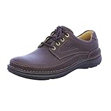 Clarks Nature Three Herren Derby Schnürhalbschuhe, Braun (Mahogany Leather), 43 EU