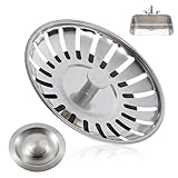 IEBTAWN 2Er-Pack 1 Stück 80 Mm Siebkörbchen Abflussstopfen Edelstahl Waschbeckenstöpsel Waschbeckensieb – Sieb Stöpsel Abfluss Küche Spüle Abflussstopfen Küchenspüle Eine Spülbeckenabdeckung Hinzufüge