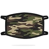 Gesichtsmaske waschbar atmungsaktiv wiederverwendbar Erwachsene Mundschutz Abdeckung Schild Design Country (Camo Armee)