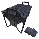 Faltbarer Grill Für Holzkohle, Metall Grill Mit Kohle, Stabiler Kompakt Grillständer Für Camping Balkon Garten Reisen Outdoor
