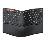 ProtoArc Bluetooth Ergonomische Tastatur, EK04 Mini Kabellose Ergo Tastatur Kompakte mit Handballenauflage, Geteiltes Design, Natürliches Tippgefühl, Bluetooth & USB, Wiederaufladbar, für Windows/Mac