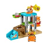 Fisher-Price HCJ64 - Little People Baustellen-Spielset mit Geräuschen, Musik und Kipplaster, Spielzeug von 1 bis 5 Jahren