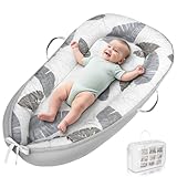 HOTUT Babynest Nestchen,Babynestchen Neugeborene,Komfort und Weichheit,100% Baumwolle,Babynestchen Baby Zweiseitg mit Aufbewahrungstasche