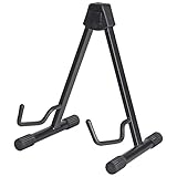 A-Frame Gitarrenständer von Music Store - 3-Fach Verstellbar, Geeignet für Akustikgitarren und Bässe, Schutz durch Gummiauflagen - Nicht für Nitrolack geeignet