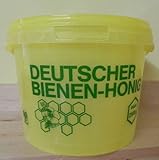 5x 2,5kg Honigeimer gelb m.Deckel mit Aufdruck 13 cm, Ø oben 16, unten 14,5 cm (3,60€/St) Imker Imkerei Bienen Eimer