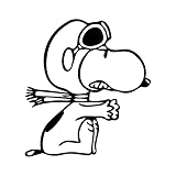 Gesar Aufkleber Snoopy Pilot - Snoopy Pilot - Aufkleber für Auto und Motorrad - Kinderzimmer Aufkleber - Passend für alle Mac-Modelle - Lustiges Muster - Größe 9 x 10 cm (Schwarz)