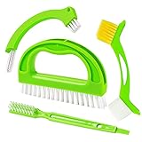 Fugenreiniger 4 in 1 Keramikfliese Reinigungsbürste Kit, Fugenbürste für Die Tiefenreinigung, Perfekt für Duschen Böden Bad und Küche