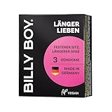 BILLY BOY Kondome Länger Lieben 3er Pack | 52 mm | Kondome für ein längeres und intensiveres Erlebnis (1 x 3 Stück)