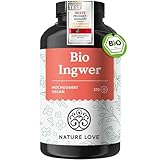 NATURE LOVE® Bio Ingwer Kapseln - 650mg Ingwerwurzel pro Tagesdosis - 9 Monate Reichweite - vegan, hochdosiert, Bio-Qualität - laborgeprüft und in Deutschland produziert