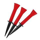 Kichvoe 3 Stück Elastische Golf Tees 76mm aus Gummi Kunststoff Golfballhalter für Trainingsabschlag Rotes Golf Trainingszubehör