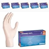 ARNOMED Einweghandschuhe L, Vinyl Handschuhe 1000 Stk (10x100 Stk), Einmalhandschuhe, Handschuhe Einweg puderfrei, Gummihandschuhe Einweg latexfrei, Einweg Handschuhe, Einmalhandschuhe in S, M, L, XL