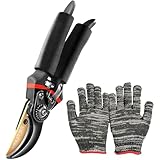 Gartenschere,rosenschere,baumscheren & gartenscheren,ergonomischer Griff, botanische Gartengeräte, geeignet für frische Äste und Zweige, Blumen und Früchte(Zeigen Sie ein Paar Handschuhe)