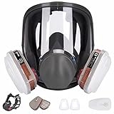 goambuy 27 in 1 Gasmaske mit Filter Staubmasken Atemschutz Feinstaub Lackierer 22 Filtrierbare Wattepads,Wiederverwendbare Vollmaske für Farbspritz,Graffiti,Lackier (Vollmaske)