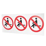 SKISUNO 3Stücke Selbstklebende Sicherheitswarnaufkleber Abnehmbare Schilder für Sitzen nicht Robuste PVC Materialien zur Eines Sicheren Arbeitsumfelds