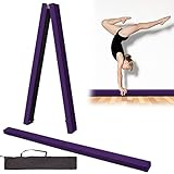 YRHome Schwebebalken Kinder Faltbarer Balancierbalken Balken Turnen 210x10x6,5 cm Gymnastikbalken Gymnastik Balance Balken für ZuhauseTraining Fitness rutschfeste Unterseite mit Tragetasche, Lila