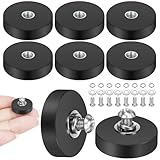 8 Stück Magnet Gummiert, 22mm Neodym Magnet Gummiert mit M4 Flacher Faden, Extra Stark 5,5kg Haftkraft, Magnete Anti-Rutsch Starke Gummiert Magnete für Lichtleisten, Fahrzeuge