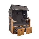 2-Sitzer Strandkorb Hörnum - Volllieger mit Fußablagen –...