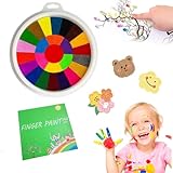 Fingermalerei Kit Kinder, 25 Farben Lustiges Finger Mal Set, Abwaschbares Fingermalset DIY Malset, Lustiges Fingermalset, Tippen Sie Auf Kreativität und Fantasie der Kinder