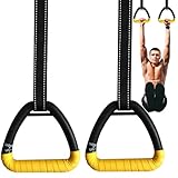 Grapelet Ein Paar Ringe für Erwachsene, Fitness-Ringe, Klimmzug-Ringe, Heim-Fitness-Ringe für Erwachsene, ohne Punch-Bar, Schlüsselband für Training (gelb)