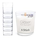 KONZEPT Kerzengläser 300ml, 9x8cm - 6 er Gläser für...