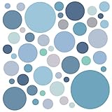 WandSticker4U®- 148 PUNKTE zum Kleben, pastell Blau/Türkis/Grau I Wandtattoo Punkte Kreise Dots selbstklebend groß Baby-Kinder-zimmer I Wandsticker Wand Aufkleber Deko Mädchen & Junge