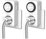 REV Zeitschaltuhr Steckdose COMBINI - 24h Format, 48 Zeiten a 30min - mechanischer Timer Steckdose mit Kombi-Stecksystem, max. 16A/3680W, weiß (Packung mit 2)