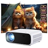 Wielio Beamer, Full HD 1080P Projektor, 5G WiFi Bluetooth Projector, 18000 Lumens Heimkino Mini Beamer, 30-200 Zoll Projektionsgröße Kompatibel mit iOS/Android/Laptop/HDMI/USB