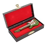 Miniatur-Gitarrenmodell, Lebensechte Lindenholzverzierung, Mikro-Musikinstrument, Miniatur-E-Gitarre für Zuhause