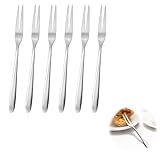 Jetstream 6 Stück Kleine Gabeln, Obstgabeln, Gabel, Obstgabeln, Party Besteck, Edelstahl Gabeln, Abgerundete und Glatte Kanten, Perfekt für Familien, Restaurants, Hotels, etc