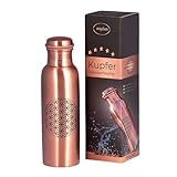 DAYASA Kupferflasche 750 ml Blume des Lebens - für...