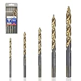 TJR® 4-10mm Spiralbohrer HSSE Cobalt 5% M35 5-teiliges Set – Metallbohrer Set, Metallbohrer, HSS Cobalt Bohrer Set, Cobalt Bohrer, Bohrer Set, Spiralbohrer Metall, Edelstahlbohrer
