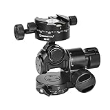 Sunwayfoto GH-PROII+ Getriebekopf, 3D-unabhängige Einstellung, mit verzahnter Schwenkklemme GC-01, Schwarz, für Kamera, Stativmontage