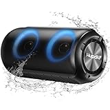 Bluetooth Lautsprecher mit Licht, Neues Blue tooth 5.3 Musikbox Tragbarer Bluetooth Box mit 52mm Durchmesser Dual Lautsprecher, Tiefer Bass, IPX7 Wasserdicht Outdoor Speaker für Reisen/Party/Strand