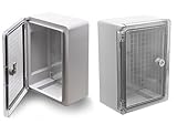 Schaltschrank 250 x 350 x 150 mm Mit Sichtür Verteilerkasten IP65 ABS Lichtgrau verzinkter Montageplatte Verriegelung Tür mit umlaufender Dichtung Gehäuse Leergehäuse Solar leer Schrank 25x35x15 cm